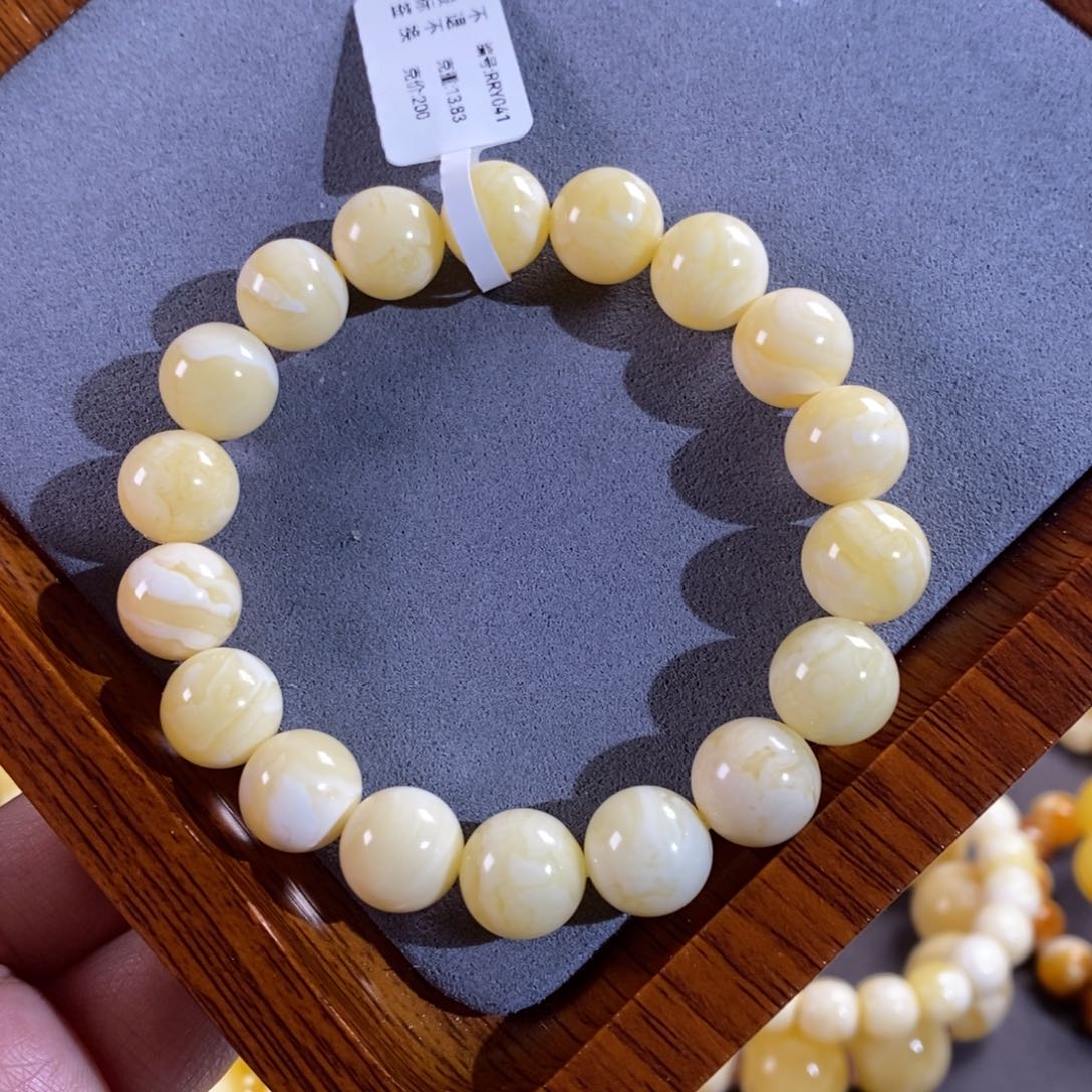 琥珀裸石未镶嵌卡*张11mm俄料浓腊手串RRY