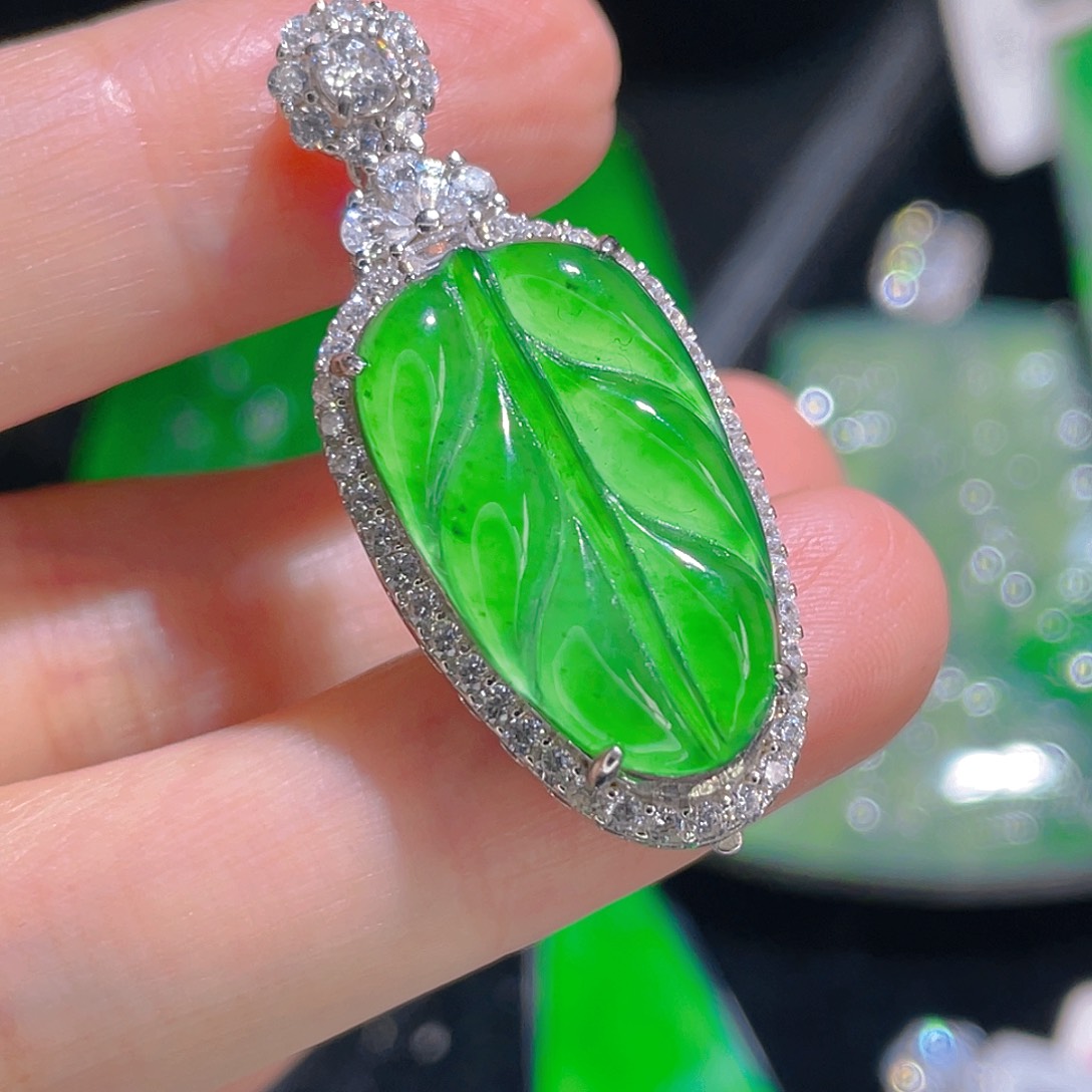 翡翠吊坠(不含链)银S925镶嵌