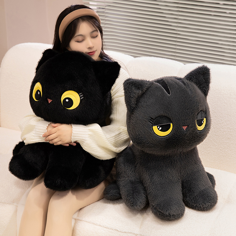 黑猫玩偶毛绒玩具可爱猫咪公仔布娃娃儿童睡觉抱枕男女孩生日礼物