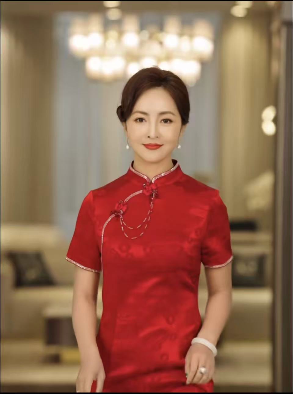 风ins旗袍日常高开衩喜鹊夏季婚礼旗袍a10