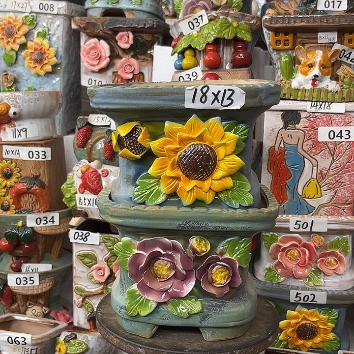 粗陶材质多肉花盆