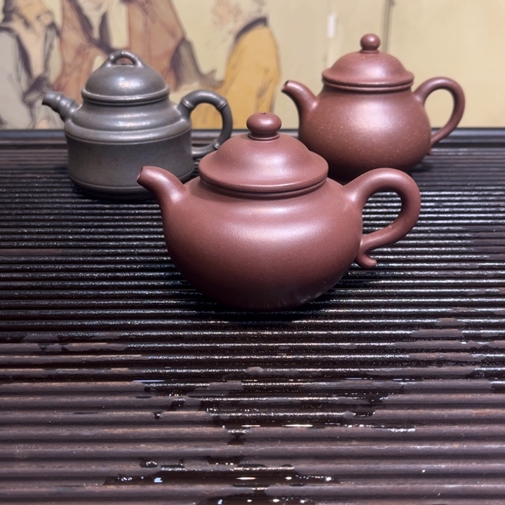 紫砂茶壶莲子紫泥