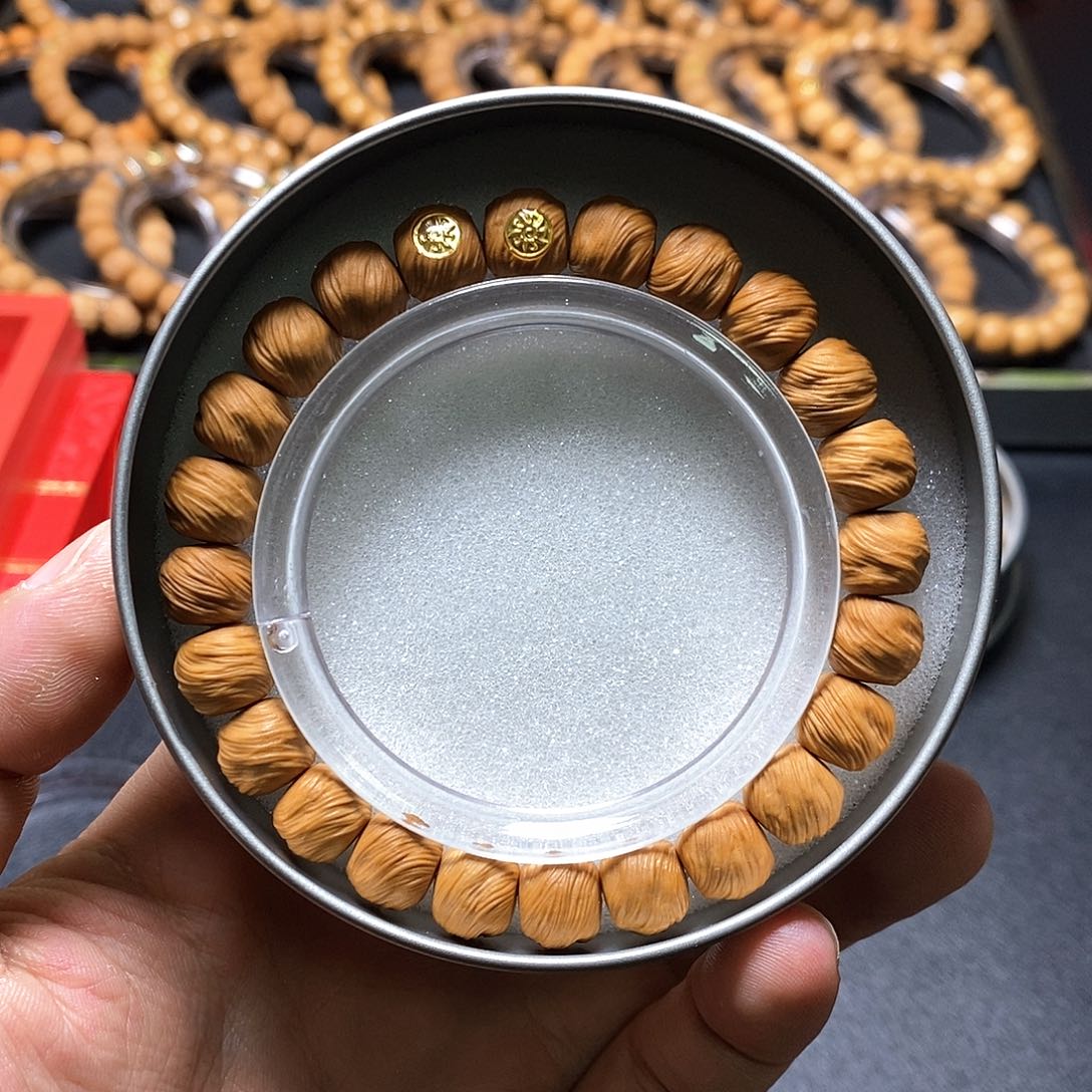 猴头核桃手串双18k金标鬼印无相尺寸10-11全品162号