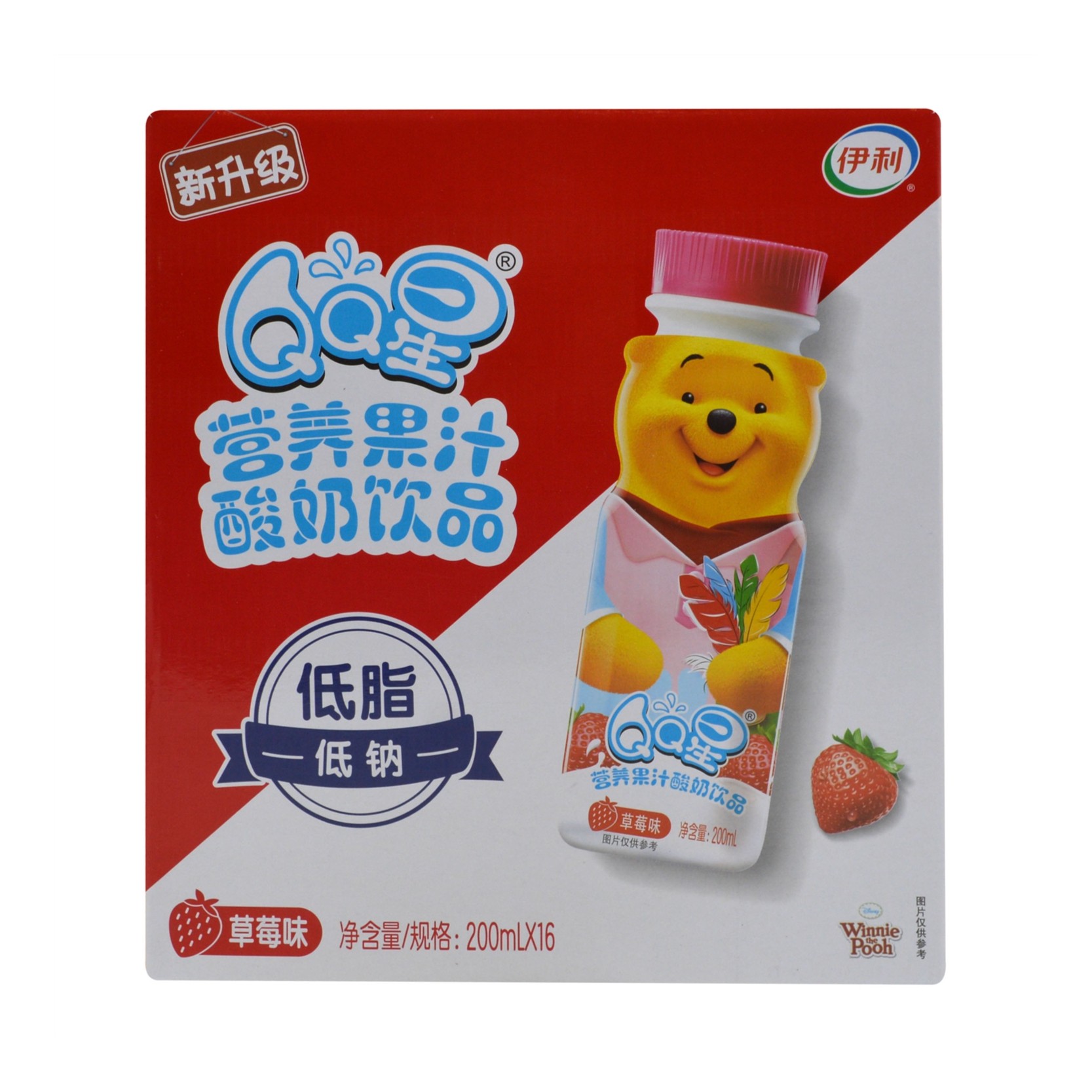QQ星营养果汁酸奶饮品草莓味 3200ml(200ml*16瓶)10月