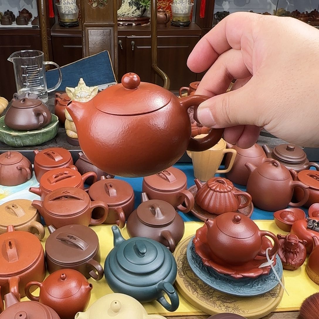 紫砂茶壶朱泥西施