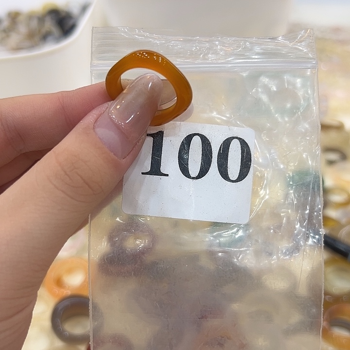 合金戒指玛瑙/玉髓100港15