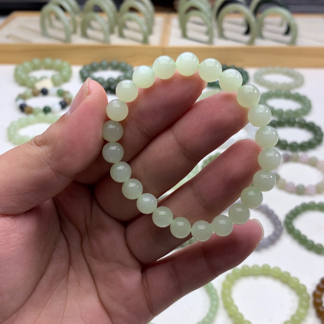 和田玉手串（晴水8）未镶嵌