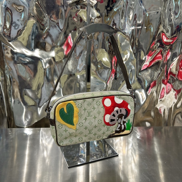 95新 LouisVuitton/路易威登 丹宁 牛仔 绿色 童话森林 老花