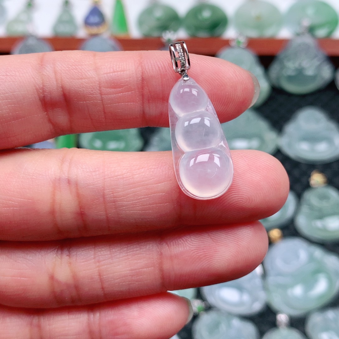 翡翠吊坠(不含链)18K金镶嵌G*L