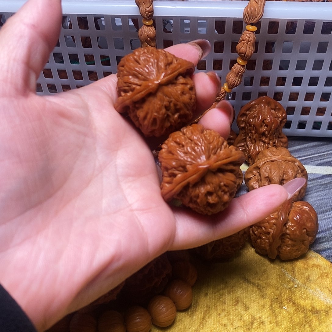 吊坠文玩核桃白狮子40