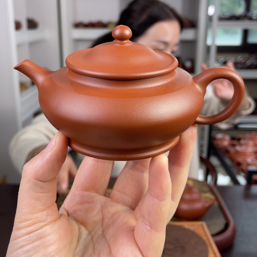 紫砂茶壶朱泥合欢160cc