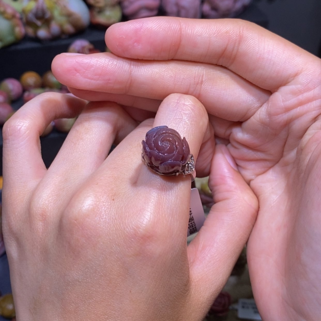 【闪购商品】玛瑙/玉髓戒指银S925镶嵌盐源玛瑙