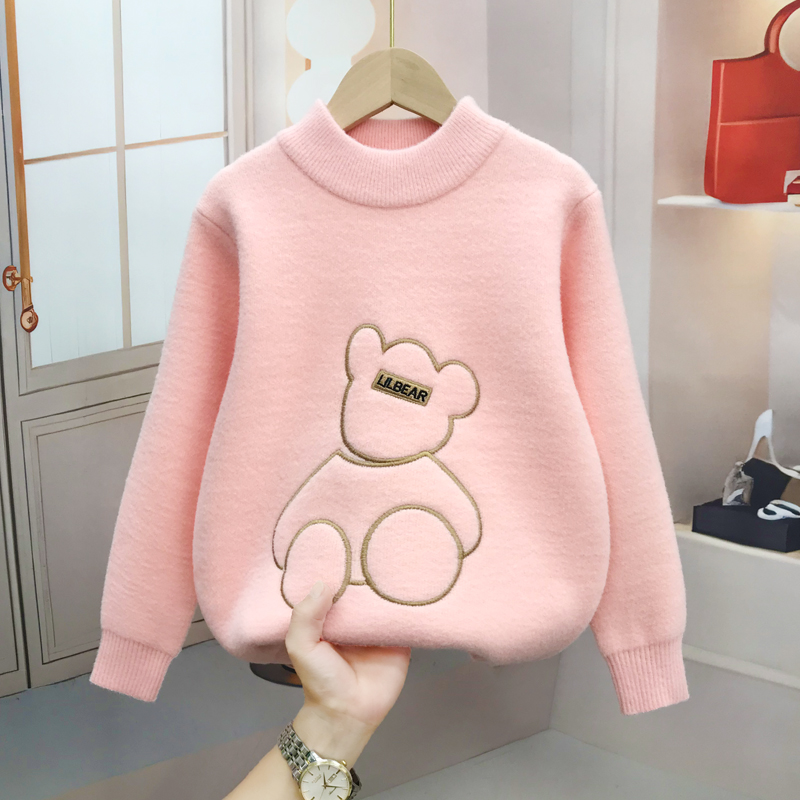 女孩加厚保暖毛衣宝宝秋冬宽松童装针织衫洋气女童套头中大童韩版