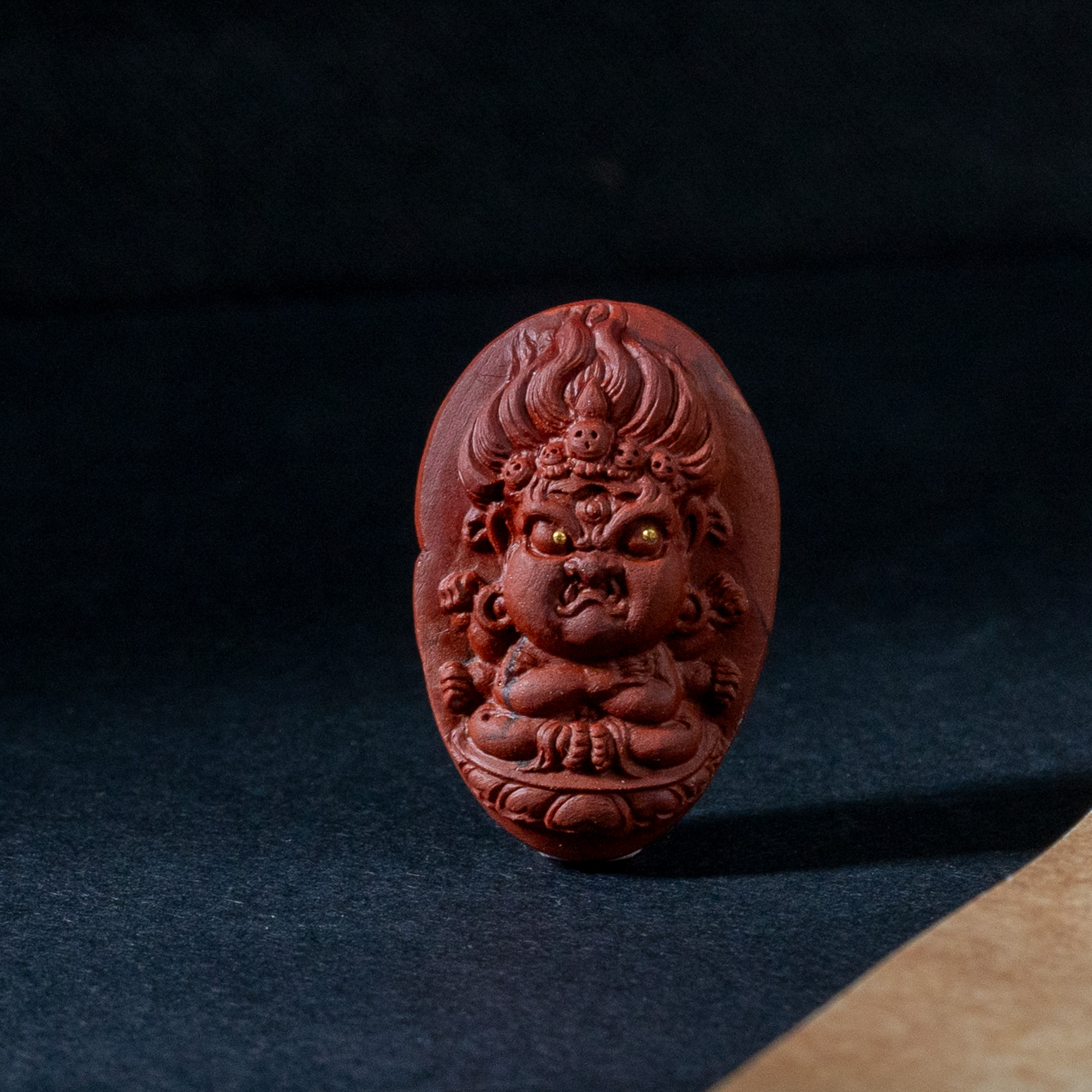 【韵洁珠宝】南红鸡浆大黑天雕刻件/Z0541/多样性发一件