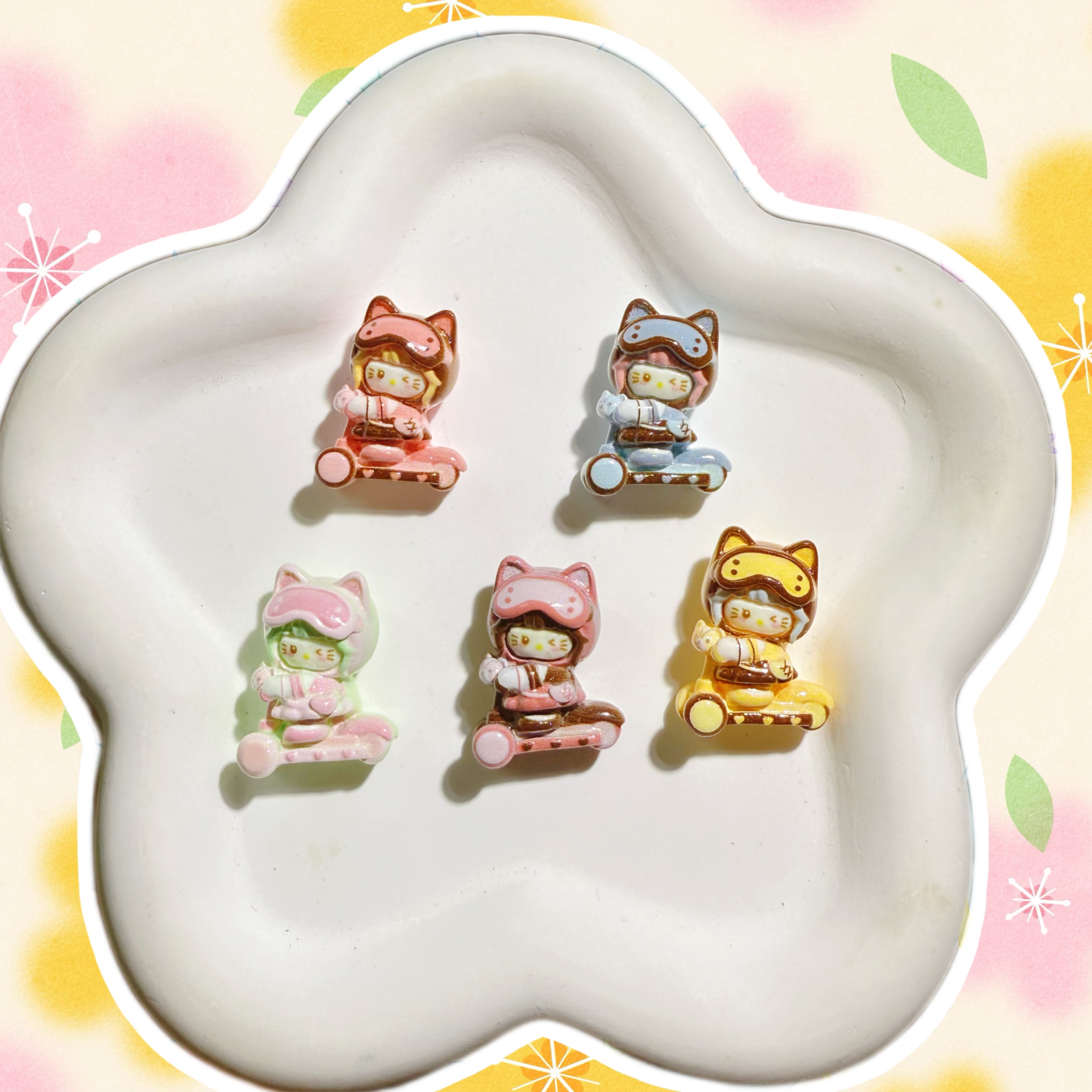 【吴李取闹定制滑板KT小卡】创意简约卡通手机配件可爱通用diy公仔