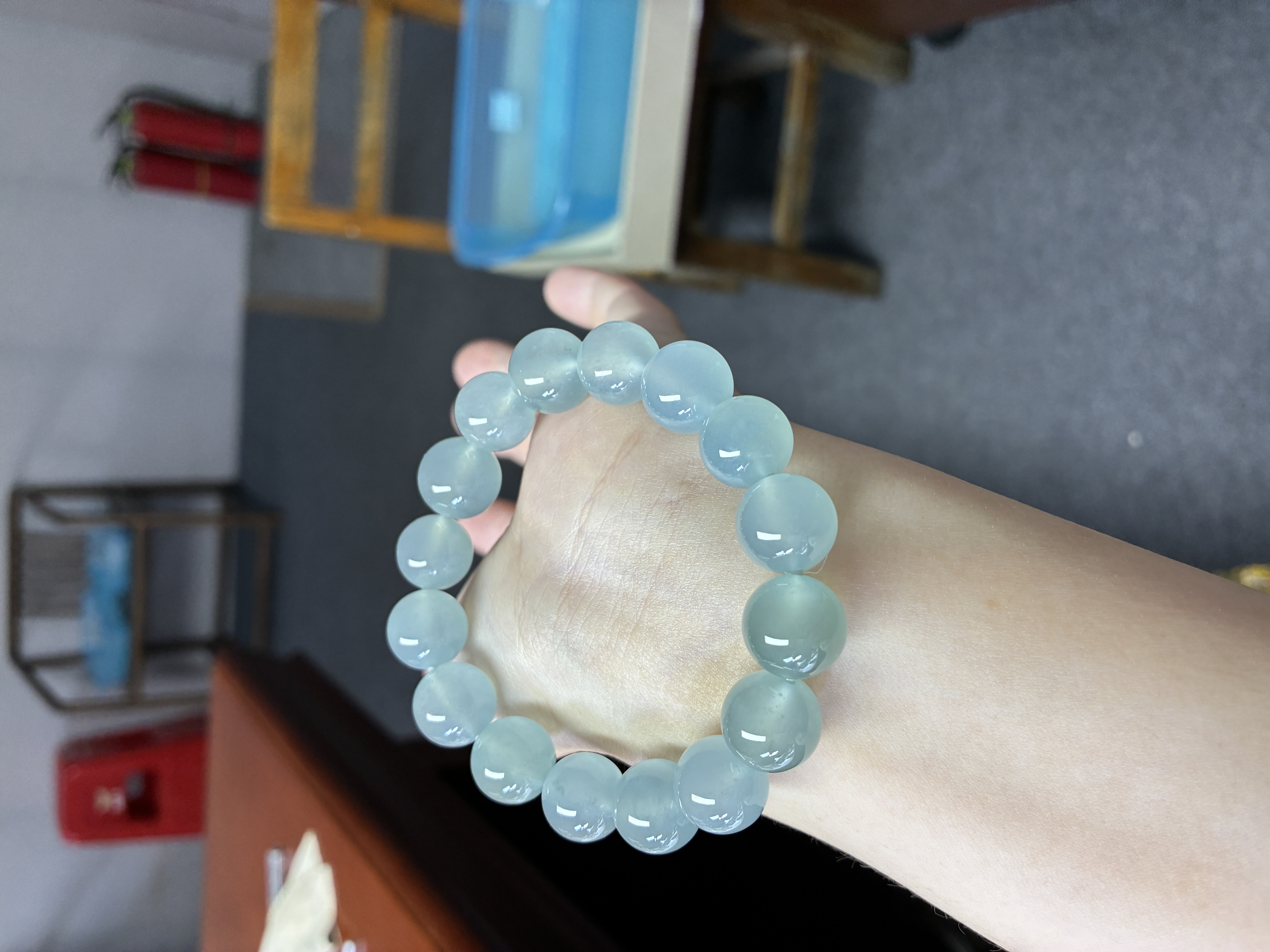 天然翡翠A货卡12+天空蓝手串巨漏74880