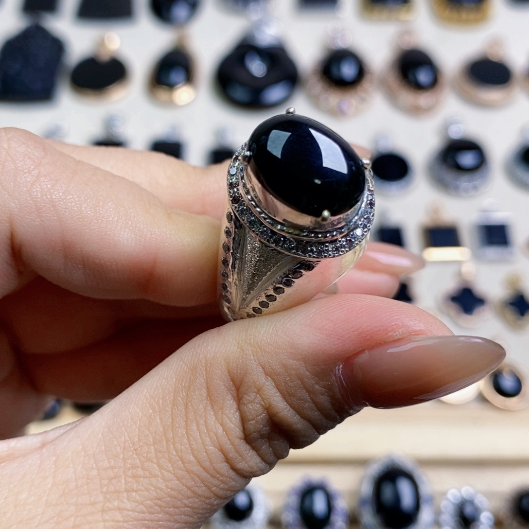 未镶嵌定制翡翠墨翠蛋面戒面