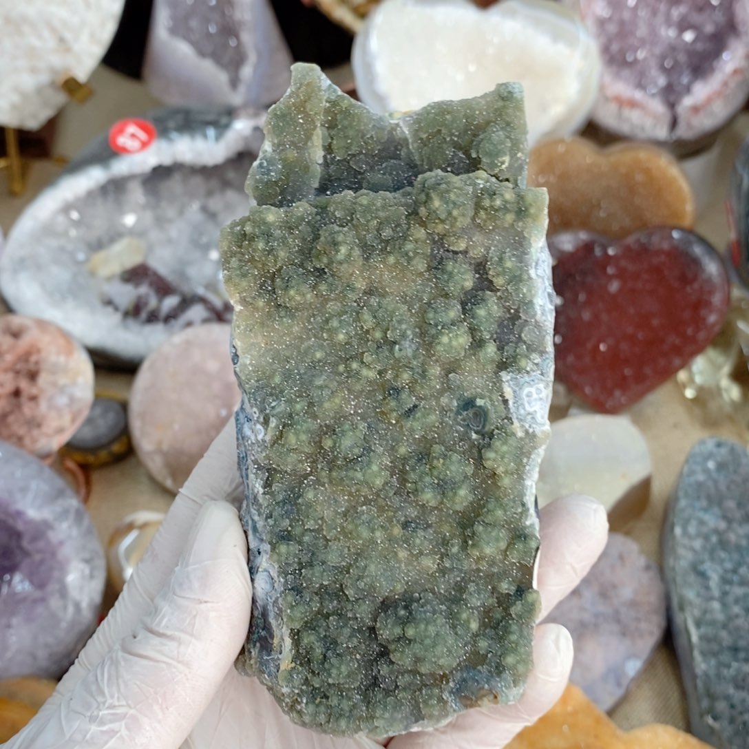 水晶天然水晶摆件9K金镶嵌