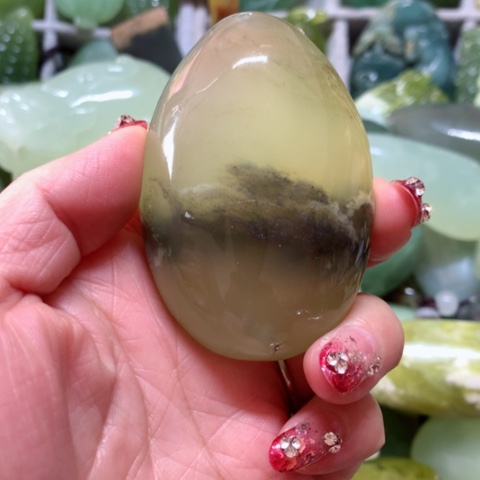 蛇纹石玉手把件未镶嵌