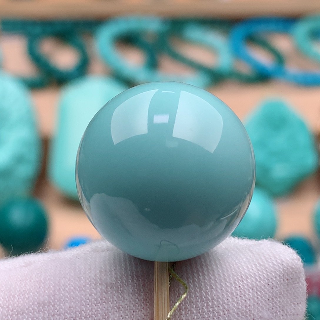 绿松石珠宝奇石未镶嵌20.8mm