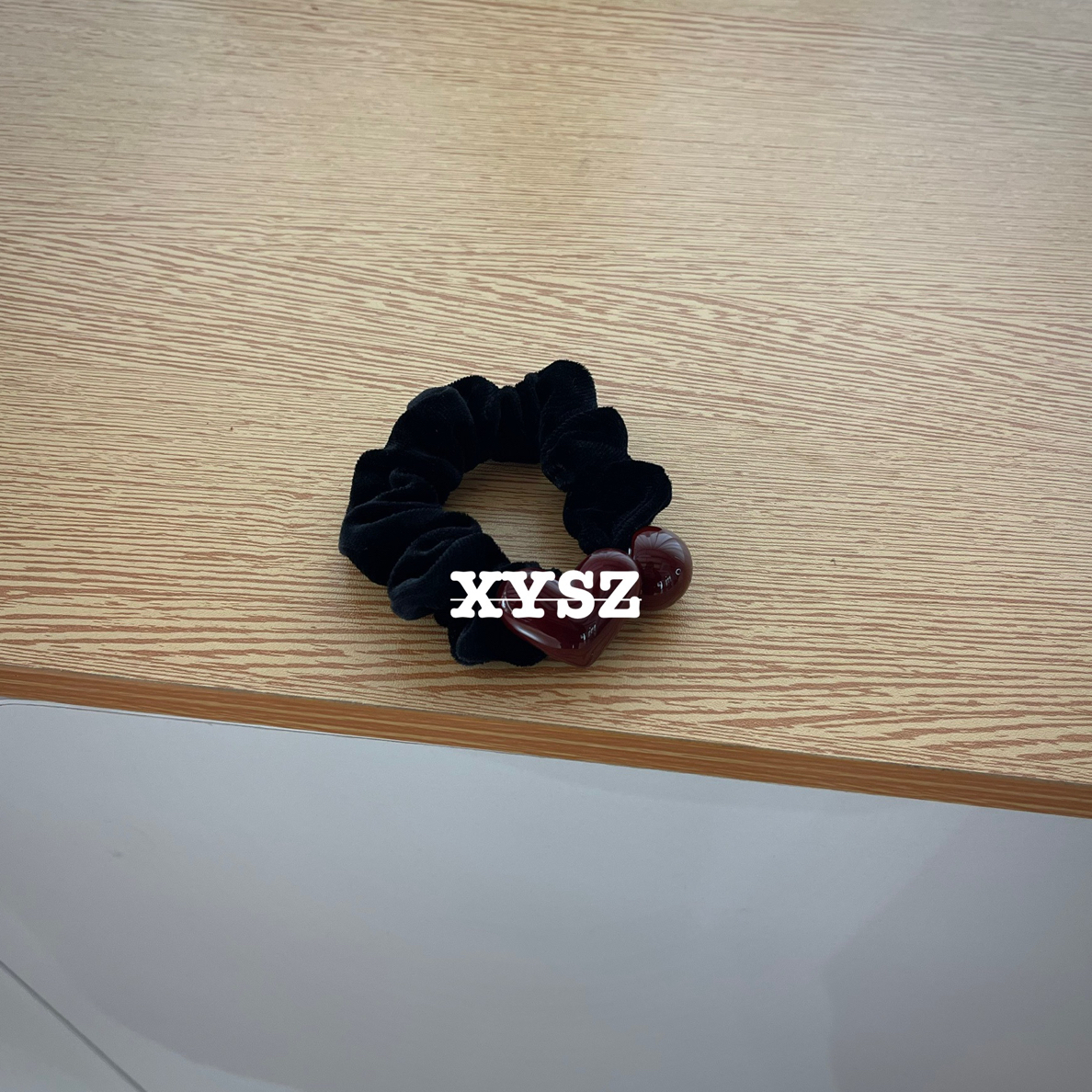 红爱心红珠子发绳发圈法式复古高弹力简约ins韩系甜美百搭秋冬女