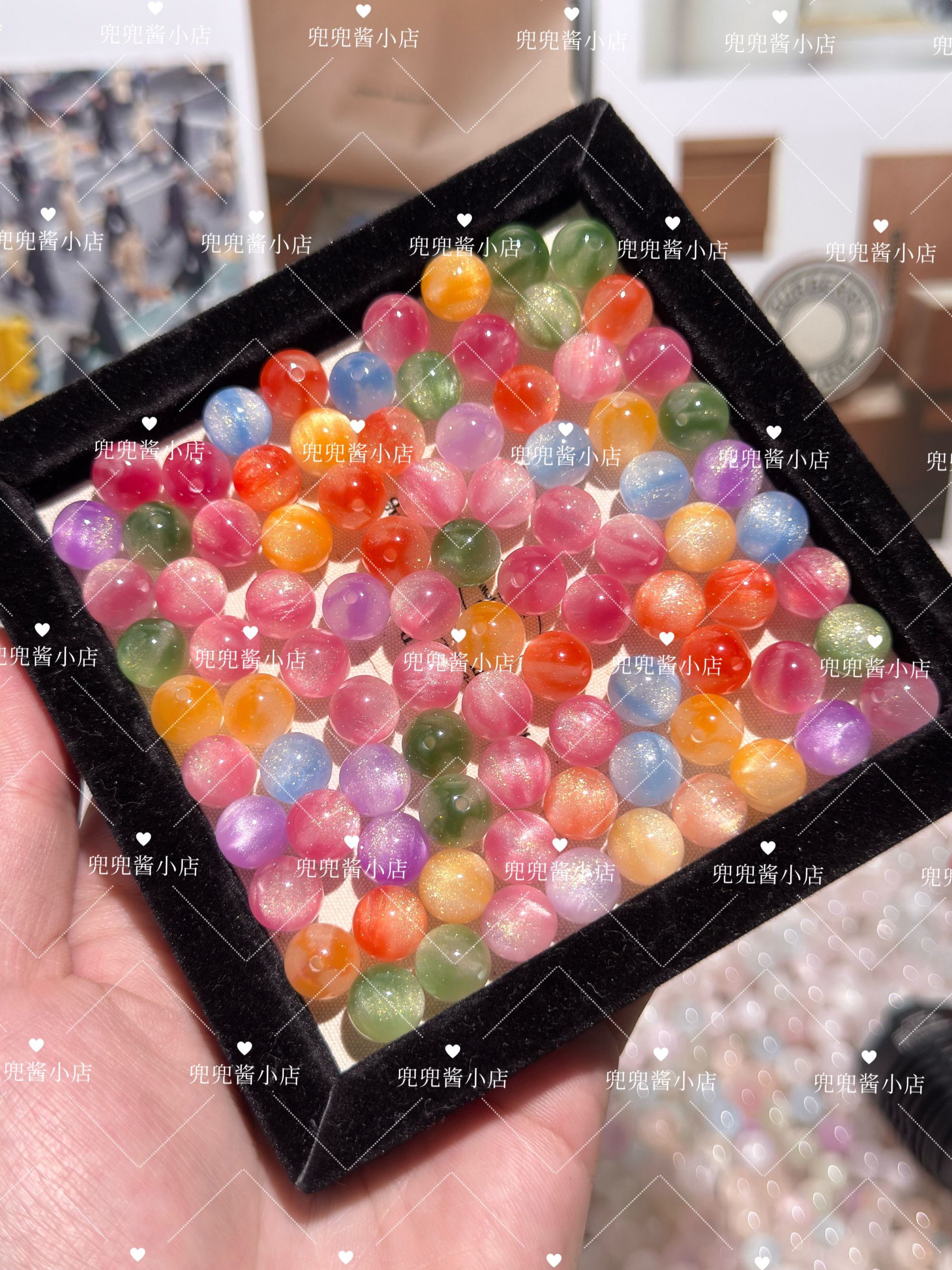 第五代10mm光变星空人鱼姬细闪树脂珠子手工diy串珠手串配饰散珠