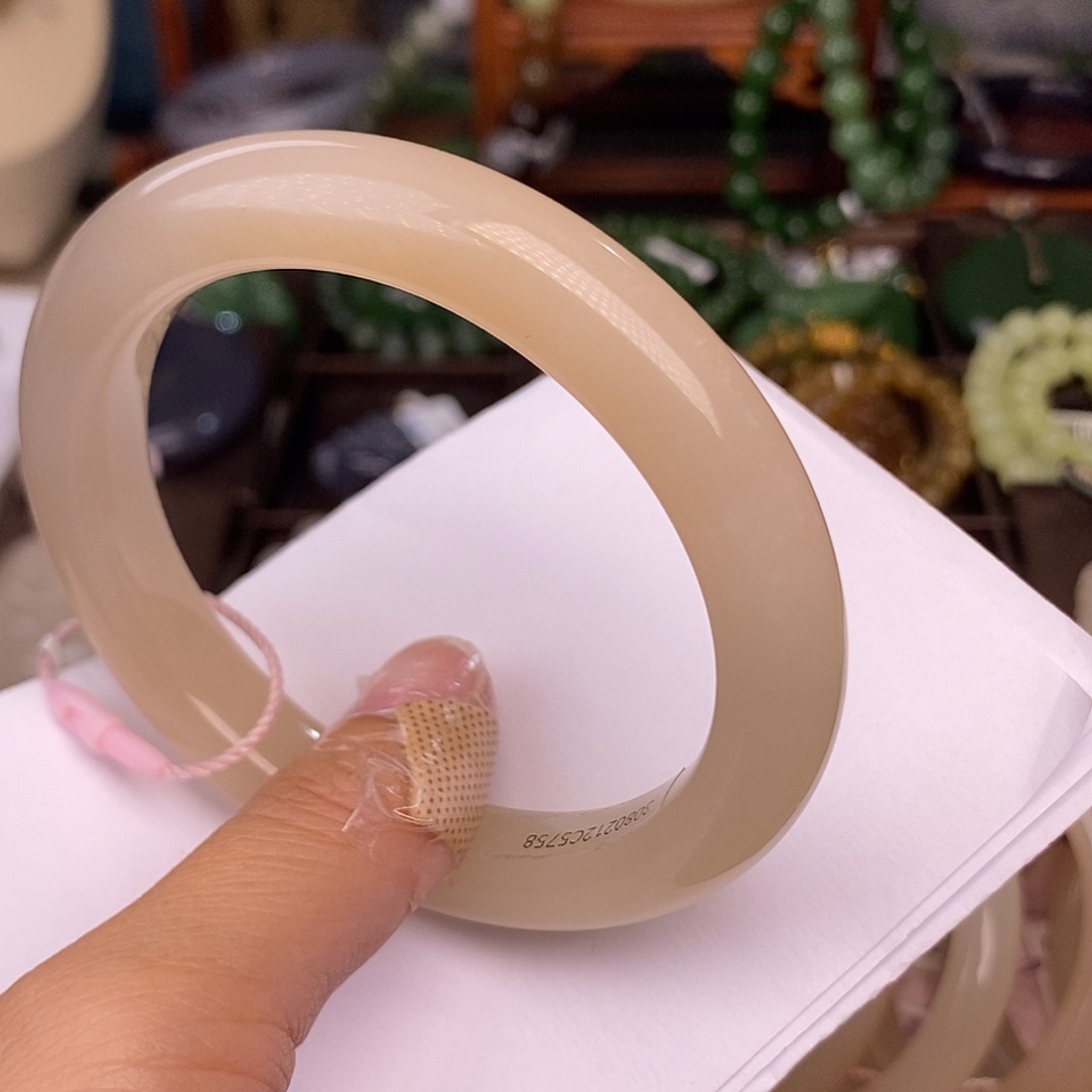 和田玉57.8 老矿料浓藕粉脂膏收藏浓色毕业级未镶嵌