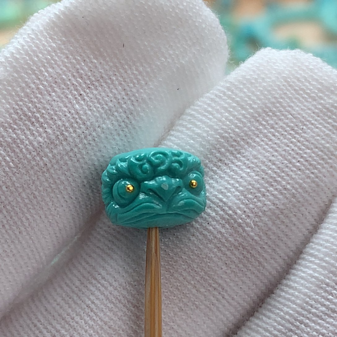 绿松石未镶嵌原矿绿松石醒狮