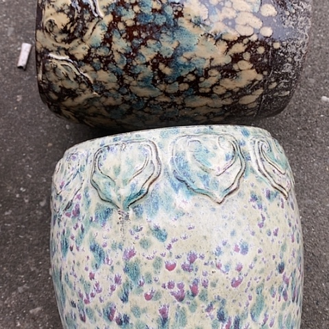 【闪购商品】紫砂花盆高约23口16一对