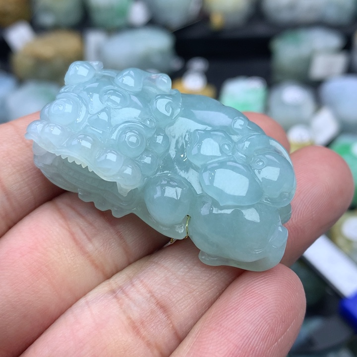 翡翠颈饰未镶嵌天然缅甸翡翠招财貔貅挂件