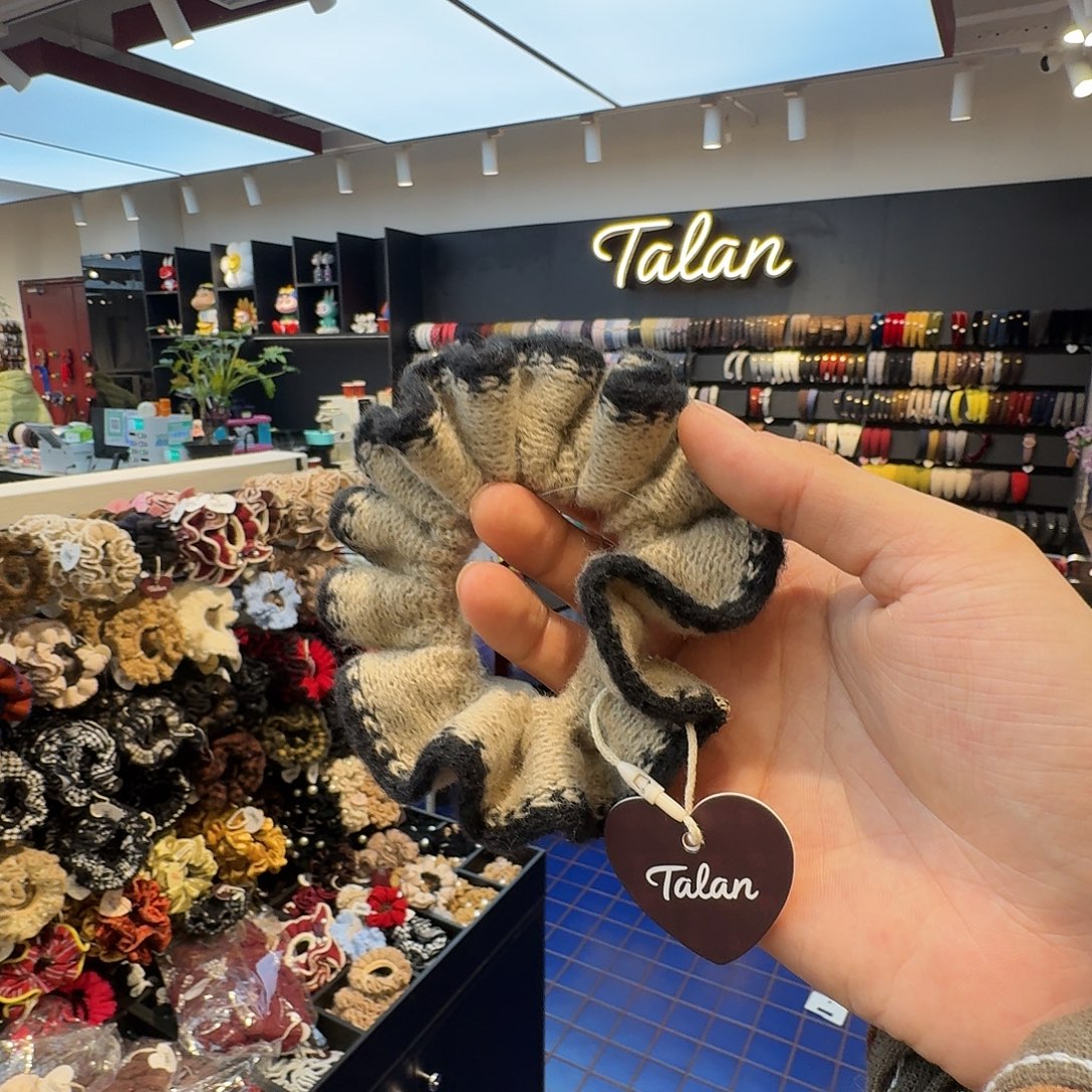 淇***九布艺非金属卡其黑边发圈