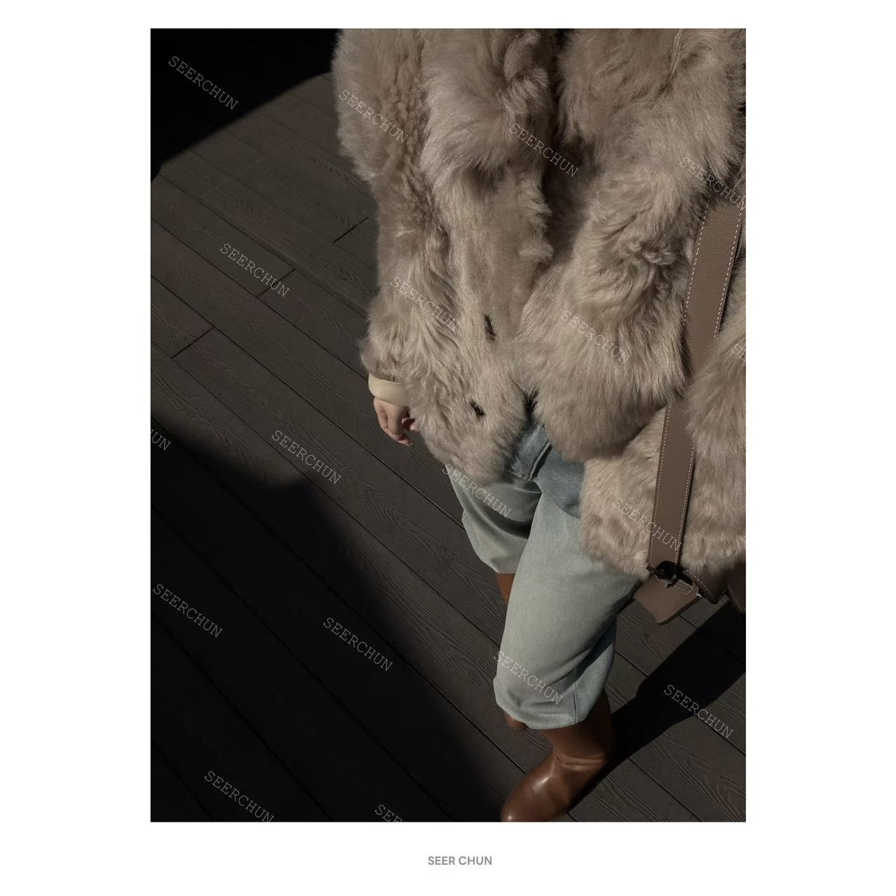 SEER CHUN“暖冬托卡”皮毛一体外套 30116