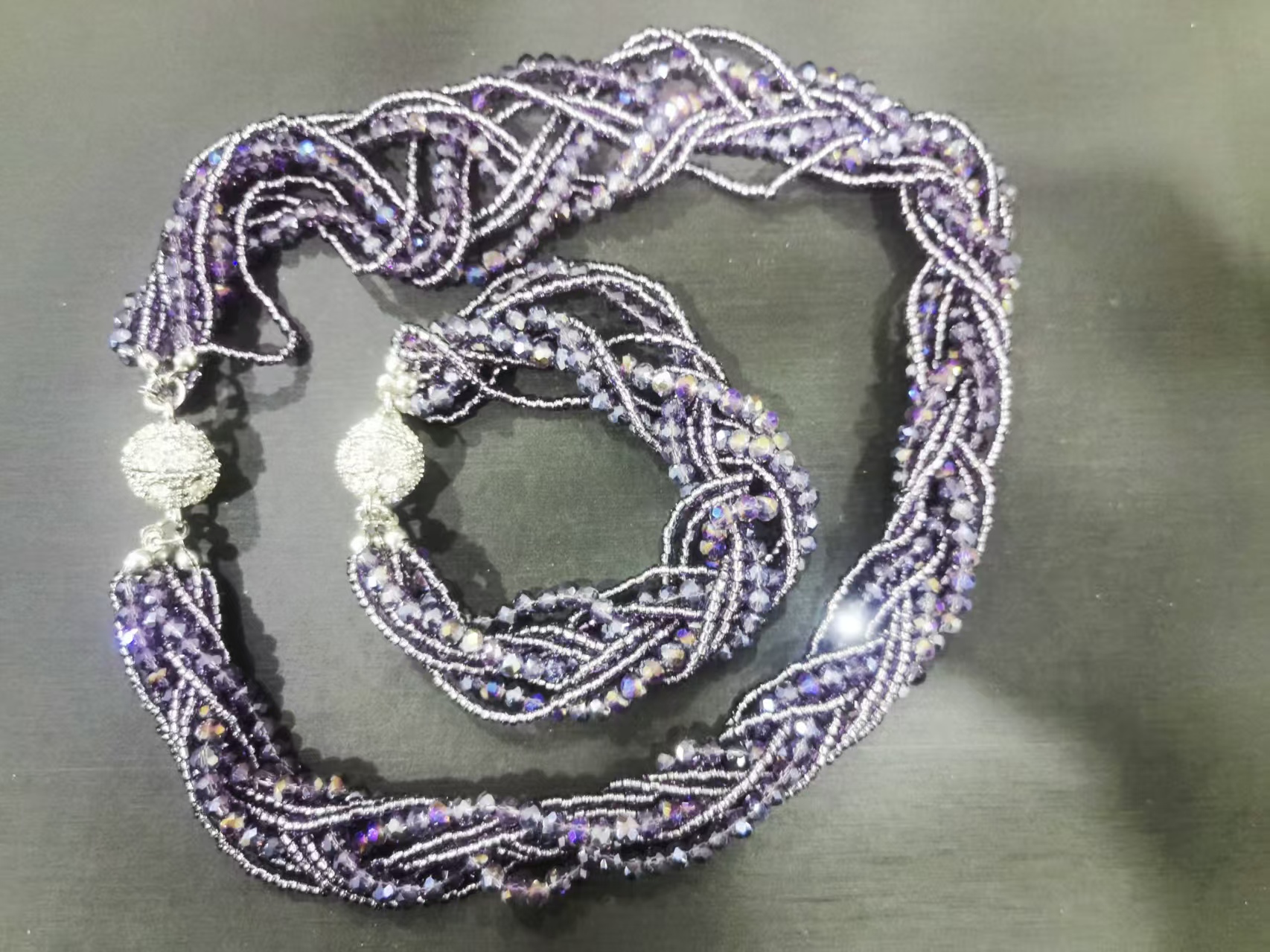 铜合金琉璃项链 欧美风复古宫廷法式复古风女配饰复古珠宝民族风