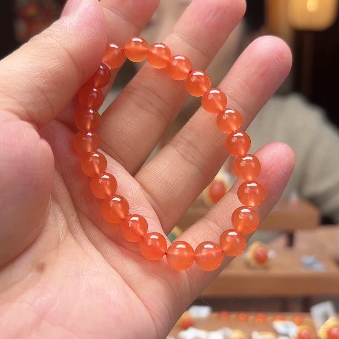 南红玛瑙颈饰未镶嵌1306-f265冰红南红手串