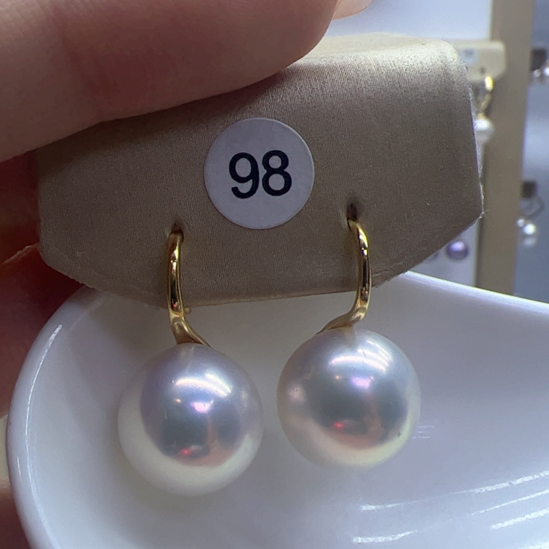 淡水珍珠耳饰银S925镶嵌