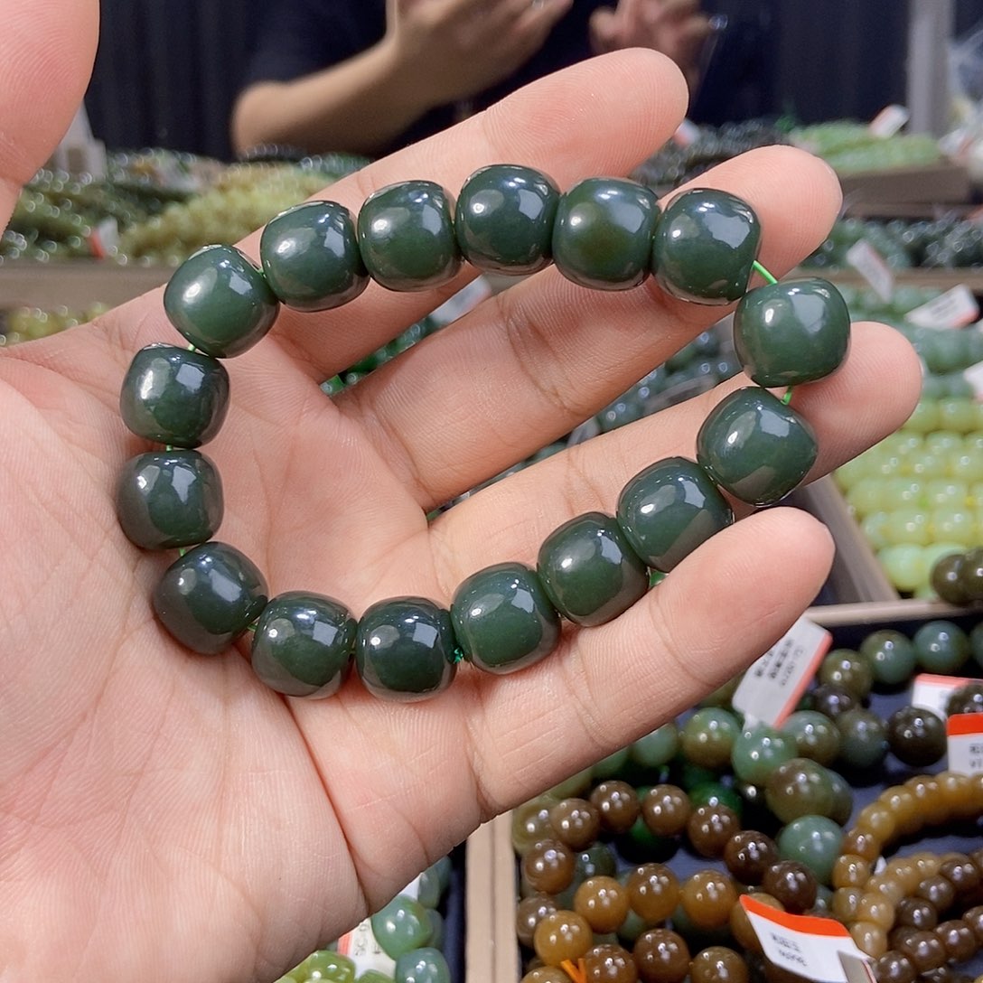 手串未镶嵌和田玉纯天然卡14新疆且末料且末蓝手串多样性发一