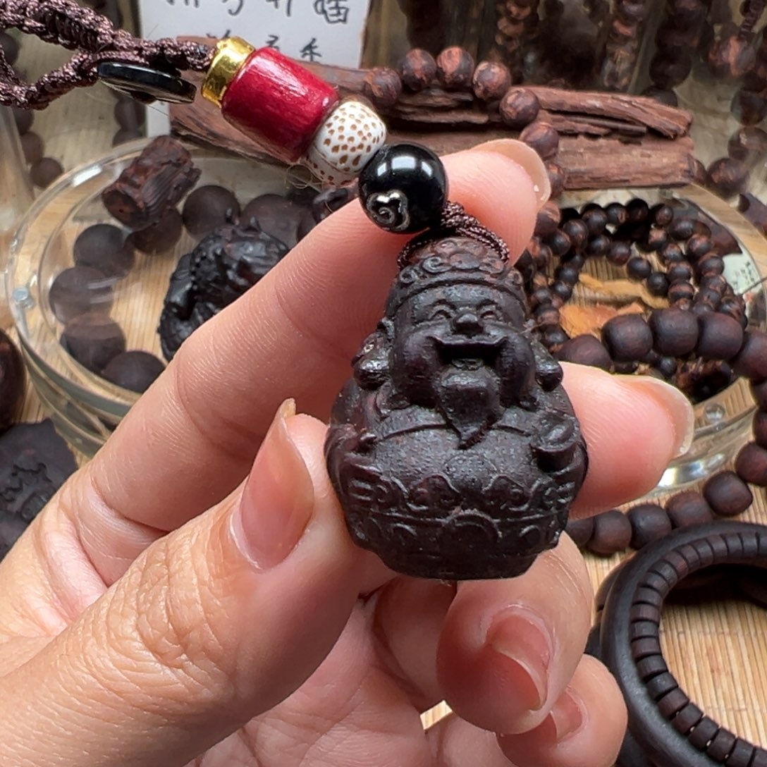 降真香无事牌小财神