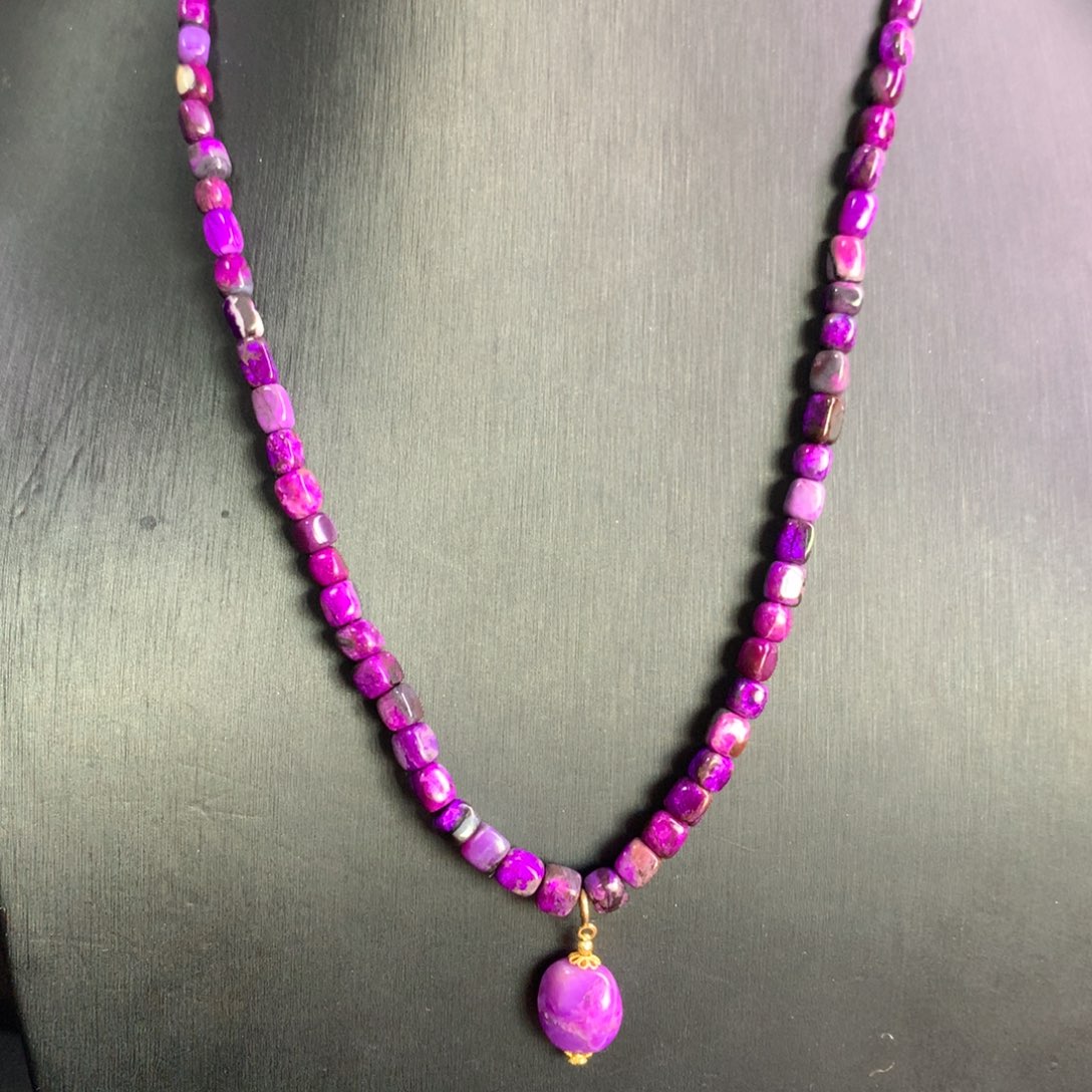 苏纪石（舒俱来）桃红樱花项链18K金镶嵌