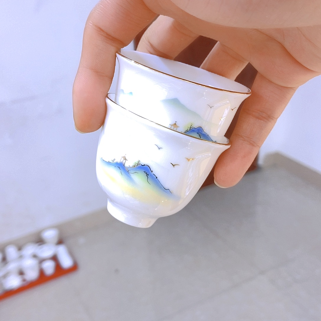 羊脂玉瓷茶具套装