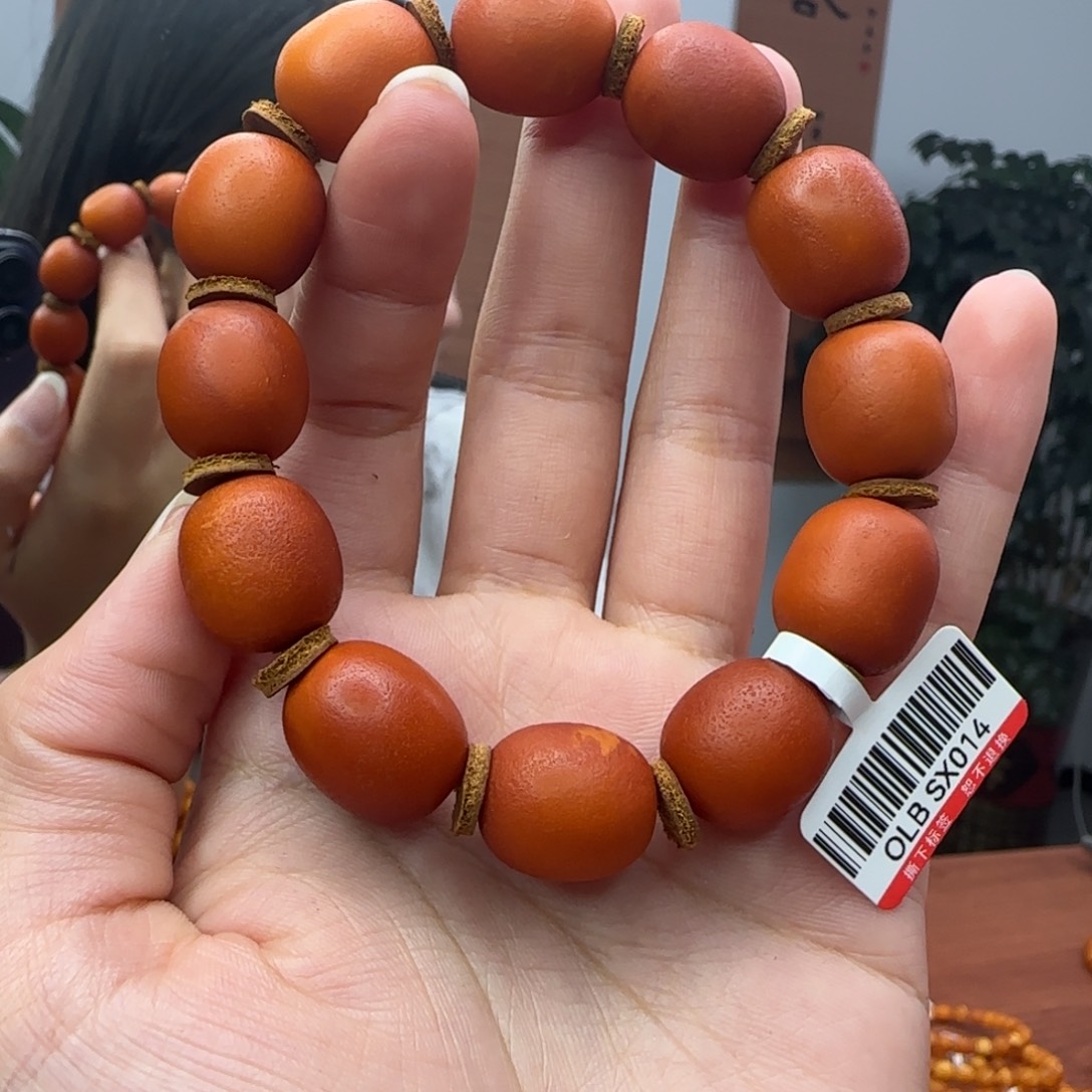 漫***1琥珀未镶嵌手链蜜蜡手串14m