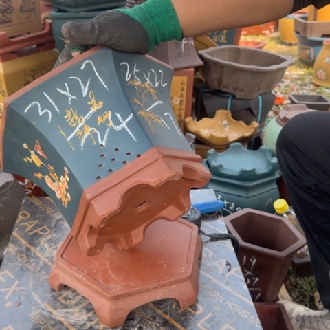 紫砂花盆紫砂花盆盆景栽