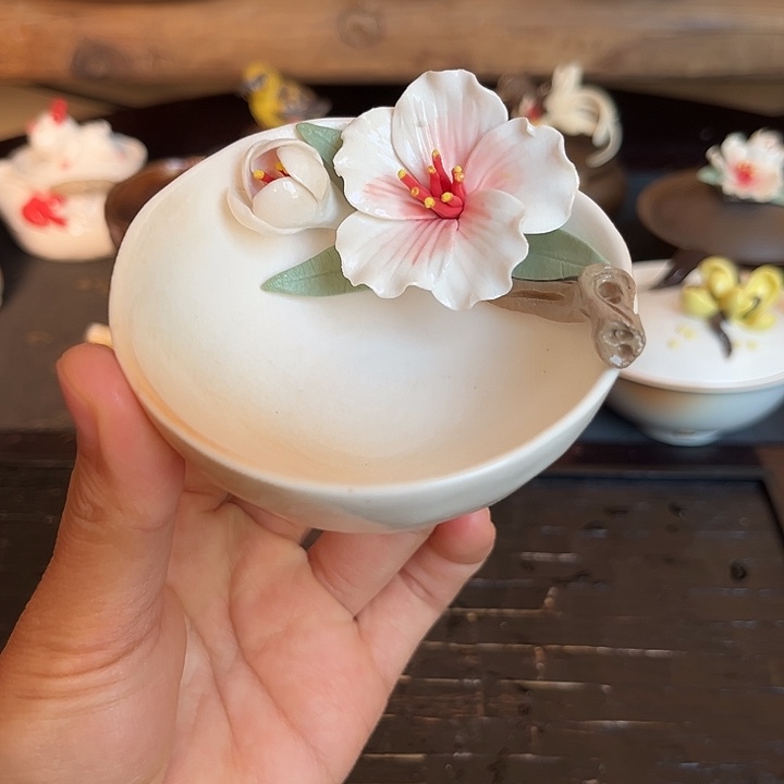 千玺造物桃花茶杯