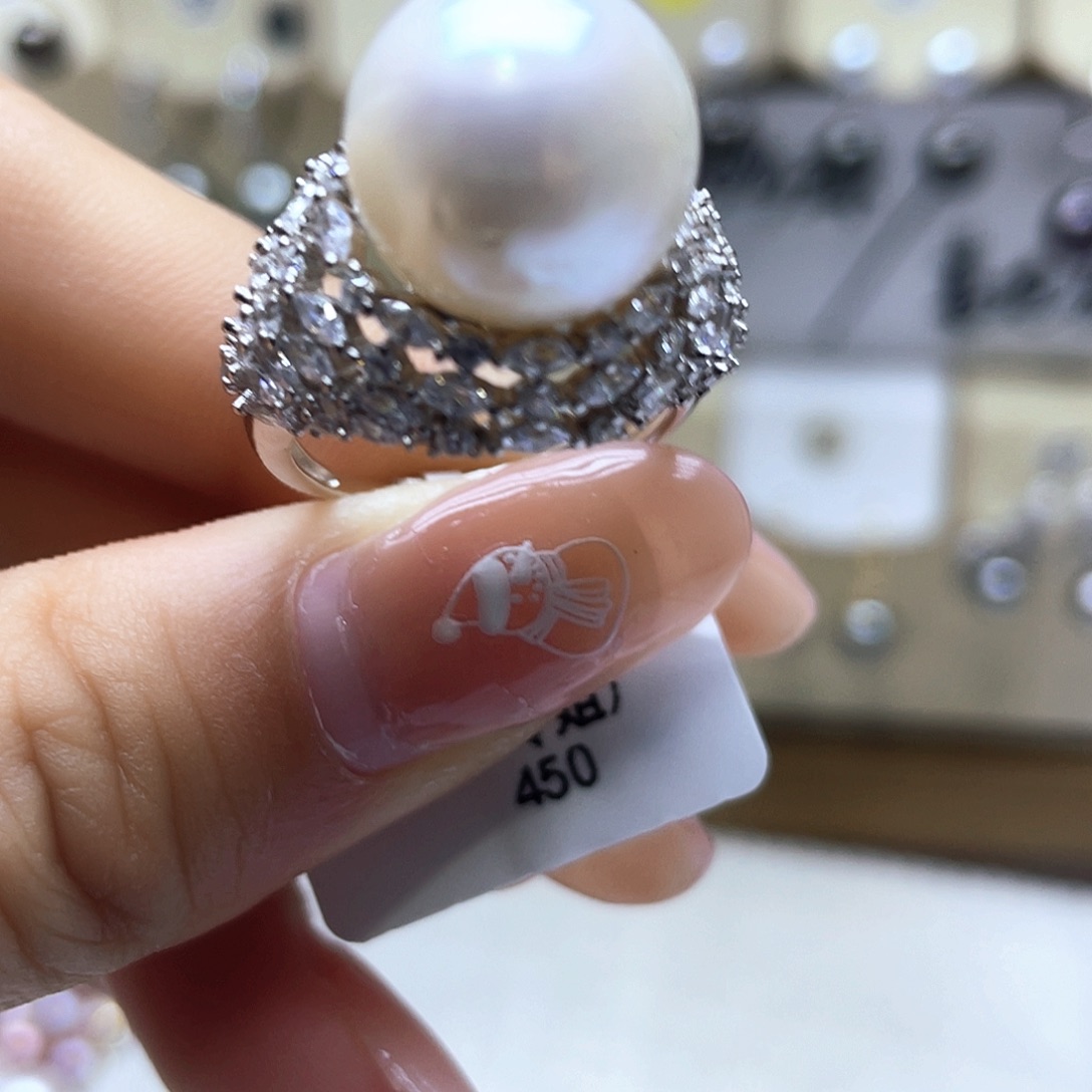 海水珍珠戒指银S925镶嵌