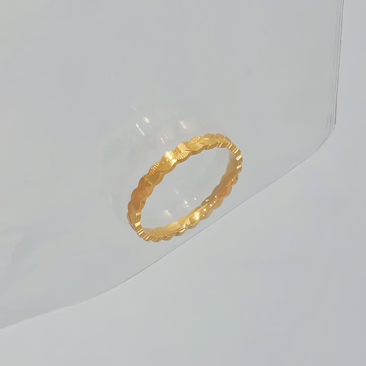 钛钢戒指 轻奢秋冬百搭时尚麦穗简约素圈指环Y026