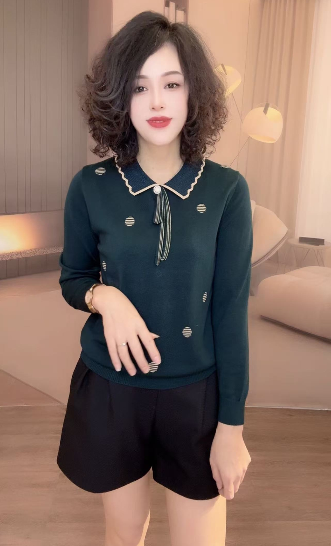 时尚减龄小衫【98368】妈妈装女士百搭宽松长袖洋气中老年气质