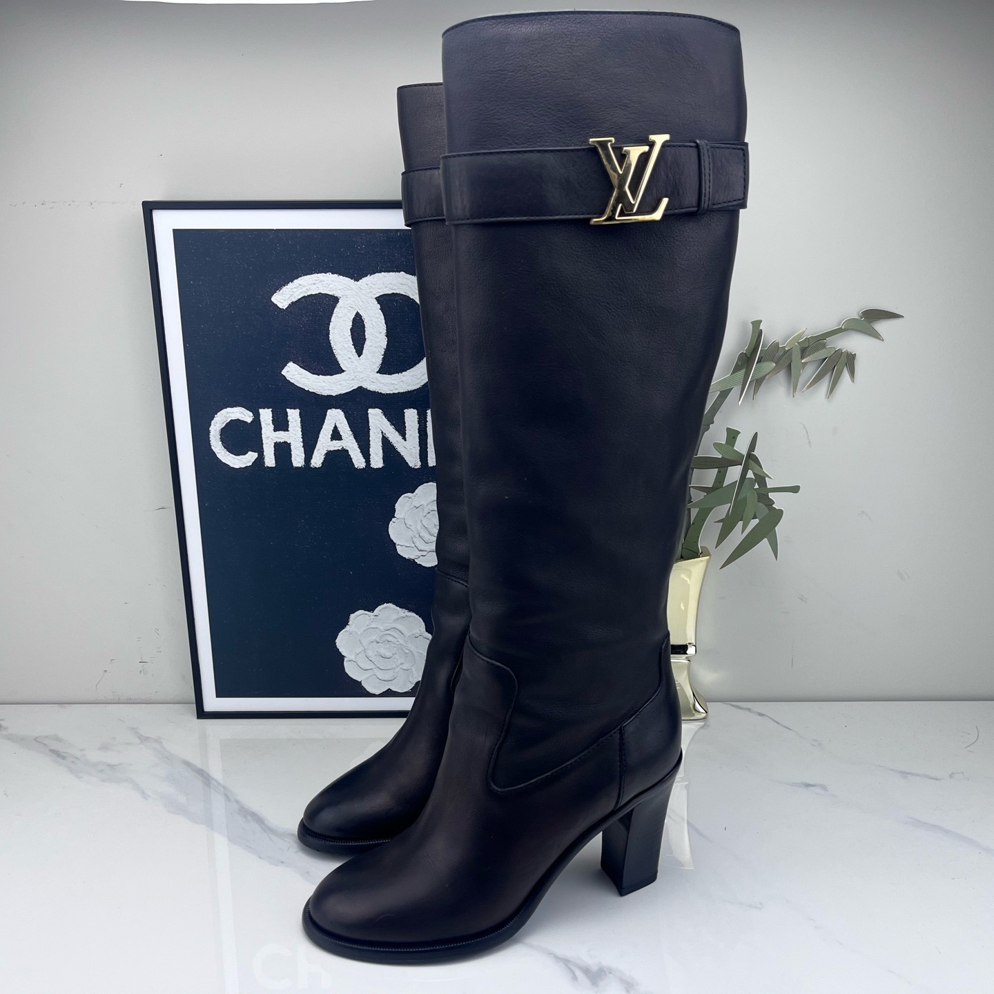 99新 LouisVuitton/路易威登 lv高跟靴 36.5码 /mg00217