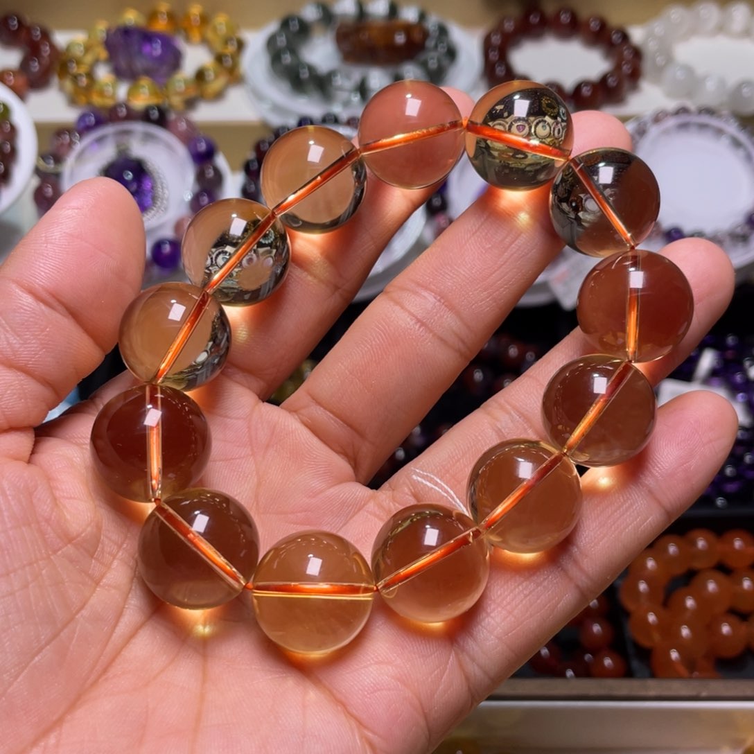 水晶手链未镶嵌巴西暴力黄18+m