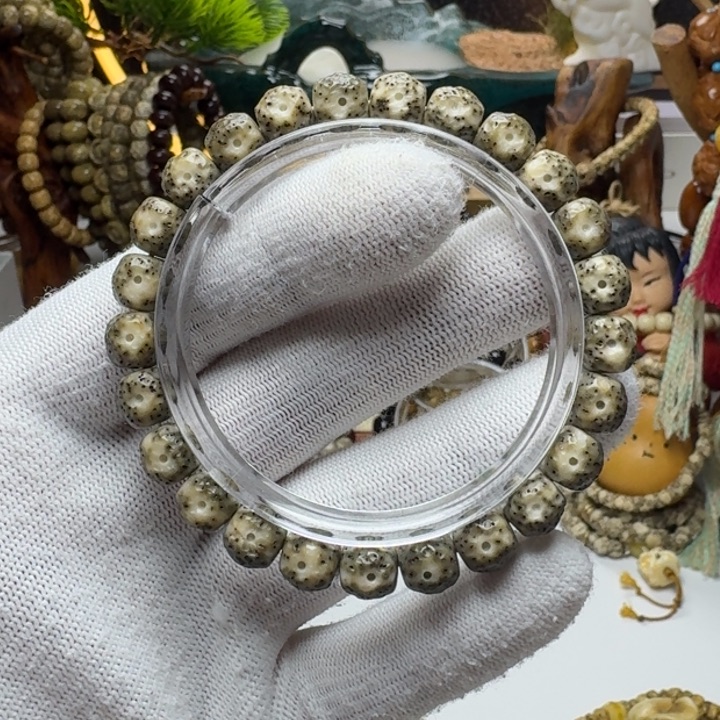 星月菩提手串3号车尺寸9.8石玉战损单圈