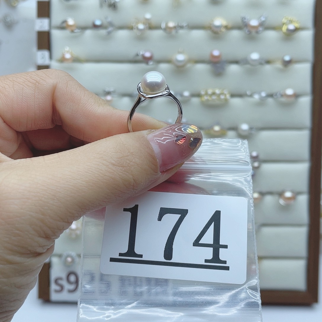 淡水珍珠珠宝奇石银S925镶嵌啨****）174