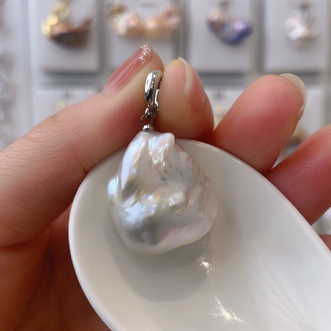 淡水珍珠颈饰银S925镀金镶嵌